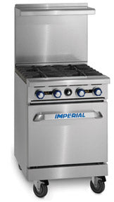 Imperial IR-4-LP 24" 4 Burner Gas Range with Standard Oven LP