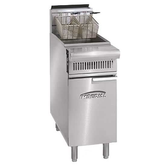 Imperial IHR-F2525 15" Liquid Propane Floor Model 25Lb. Capacity Each Dual Tank Fryer