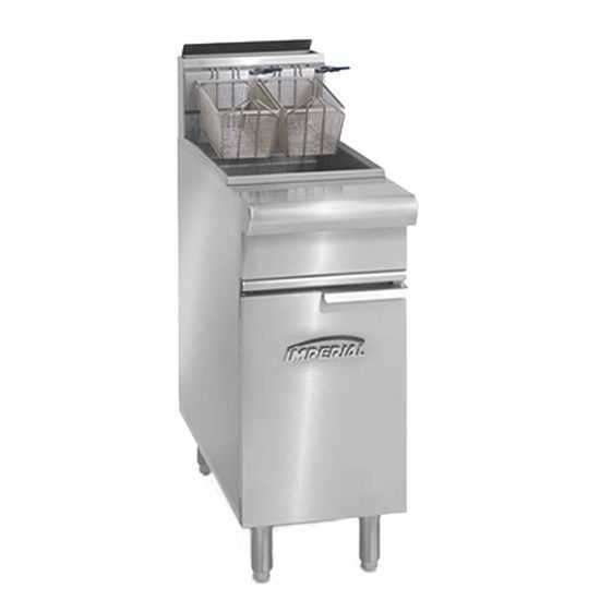 Imperial IRF-50-OP 15" Liquid Propane Floor Model 50Lb. Capacity Open Pot Fryer