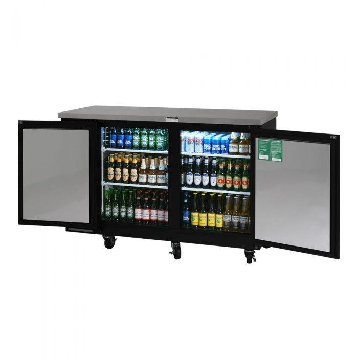 Turbo Air TBB-24-60SBD-N6 61" Narrow Back Bar Cooler with Black Doors