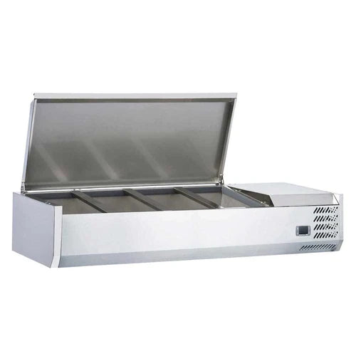 Coldline CTP48SS 48" Refrigerated 4 Pan Stainless Steel Top Cover Countertop Salad Bar