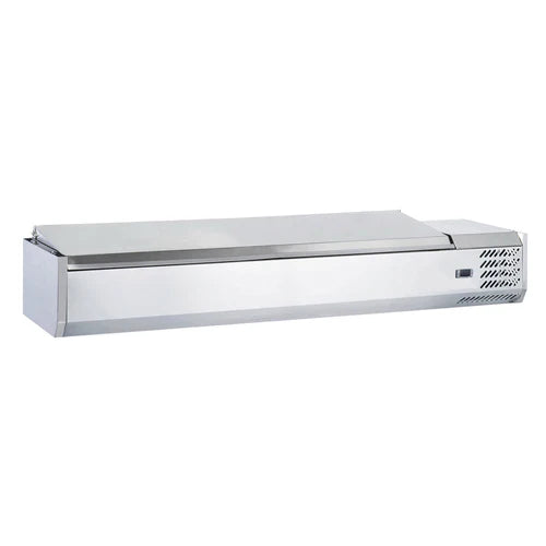 Coldline CTP70SS 71" Refrigerated 8 Pan Stainless Steel Top Cover Countertop Salad Bar